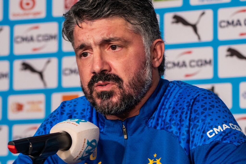 Treinador Gennaro Gattuso em entrevista no Olympique de Marselha