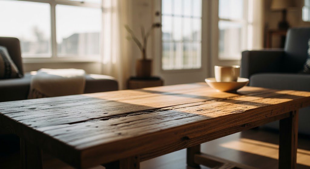 Detalhe de uma superfície de material natural. Imagem gerada por IA