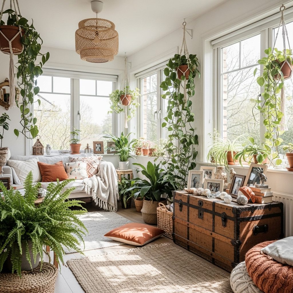 Ambiente interno de uma casa com arquitetura afetiva, destacando elementos que promovem bem-estar e conforto emocional. Foto criada com IA