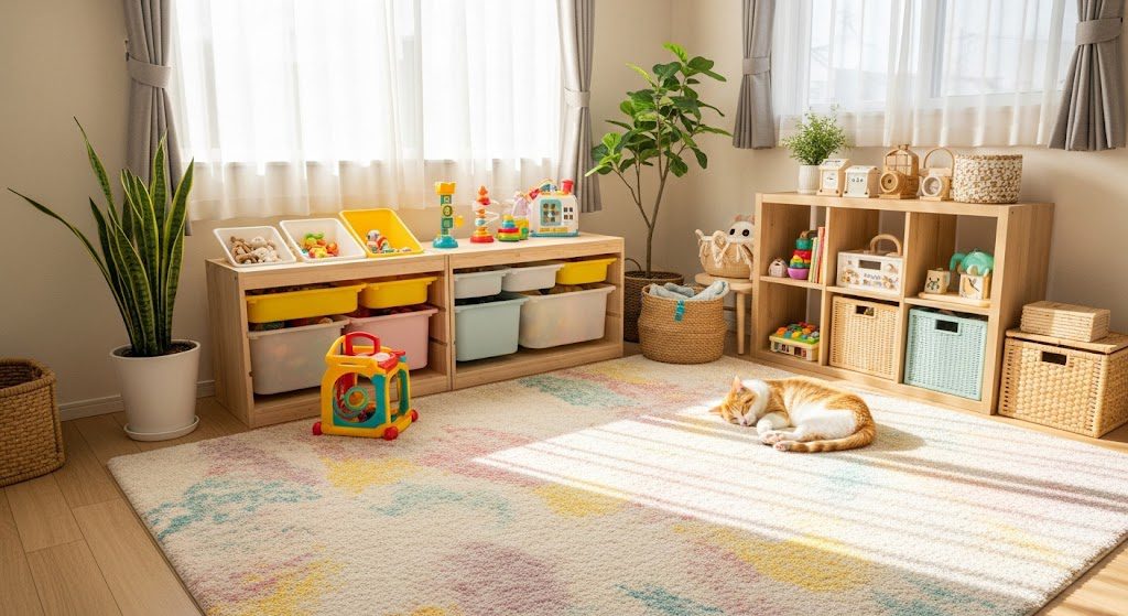 Como decorar seu lar com segurança para crianças e pets. Imagem criada por IA