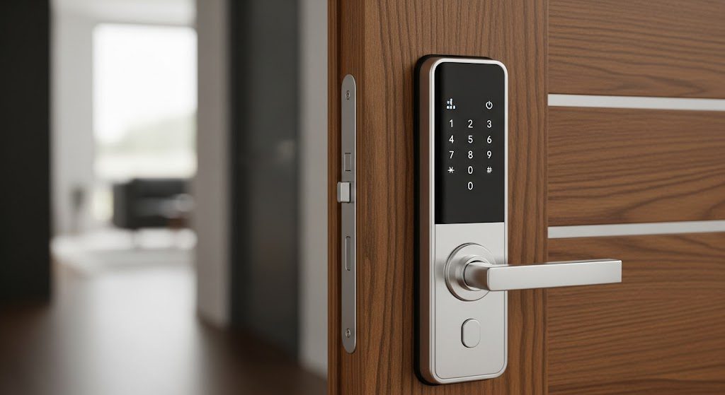 Fechadura digital. Imagem gerada por IA