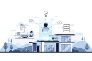 Assistente virtual centraliza o controle de tarefas domésticas. Imagem gerada com IA