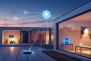 Inteligência artificial na rotina doméstica. Imagem gerada com IA