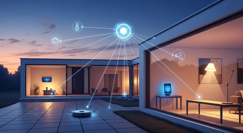 Inteligência artificial na rotina doméstica. Imagem gerada com IA