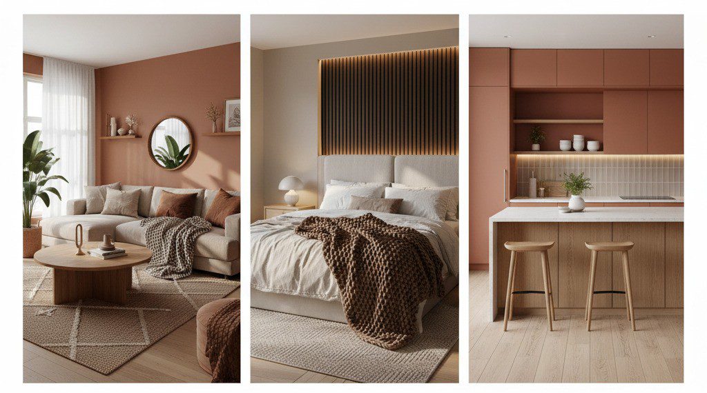 Paleta de Cores Terrosas: o guia definitivo para usar tons de areia e terracota em cada cômodo