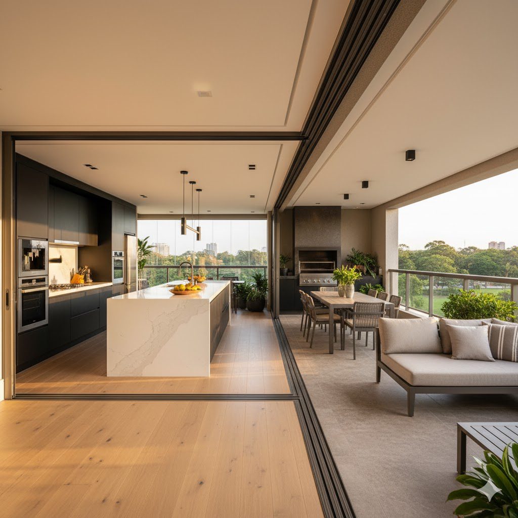 Integração Total: como ampliar a cozinha para a varanda e valorizar a convivência