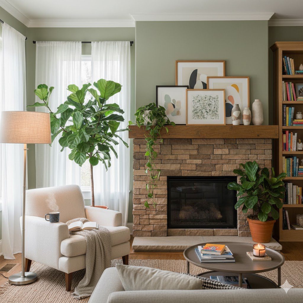 5 pontos focais criativos para transformar e personalizar sua sala de estar