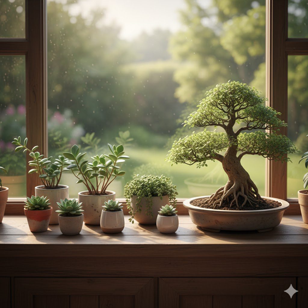 Minijardim em Casa: guia prático de cuidados com bonsais e suculentas para decorar com vida