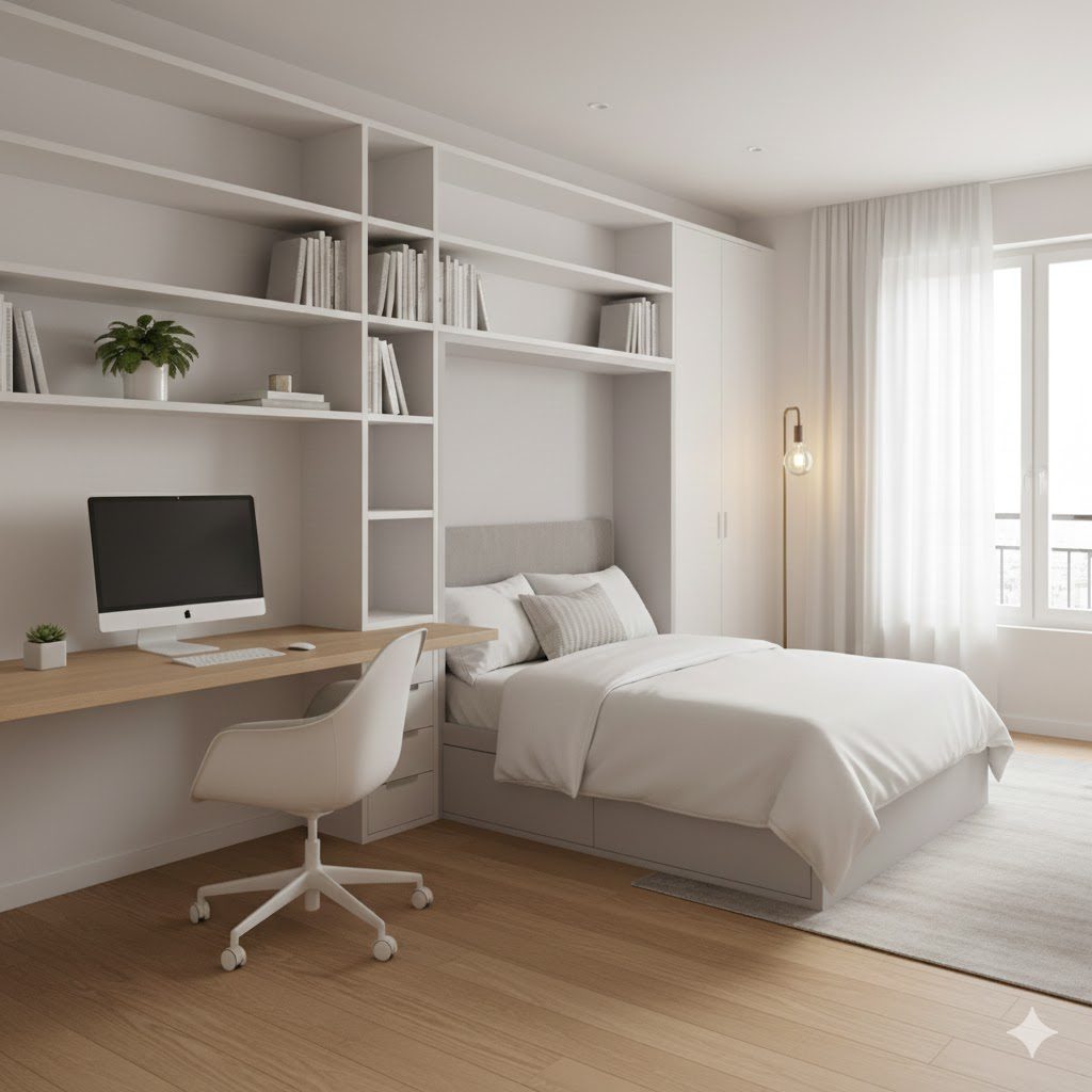 Quarto de Hóspede e Home Office: como criar espaço multifuncional e compacto