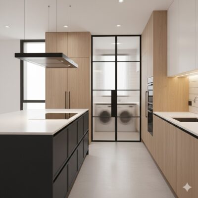 Juntas, porém delimitadas: A importância de separar a cozinha da área de serviço