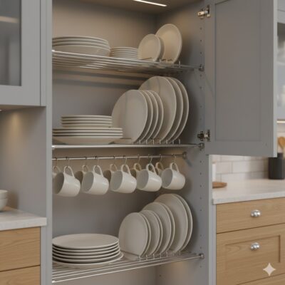 Armário de Louças: como organizar itens em espaços reduzidos