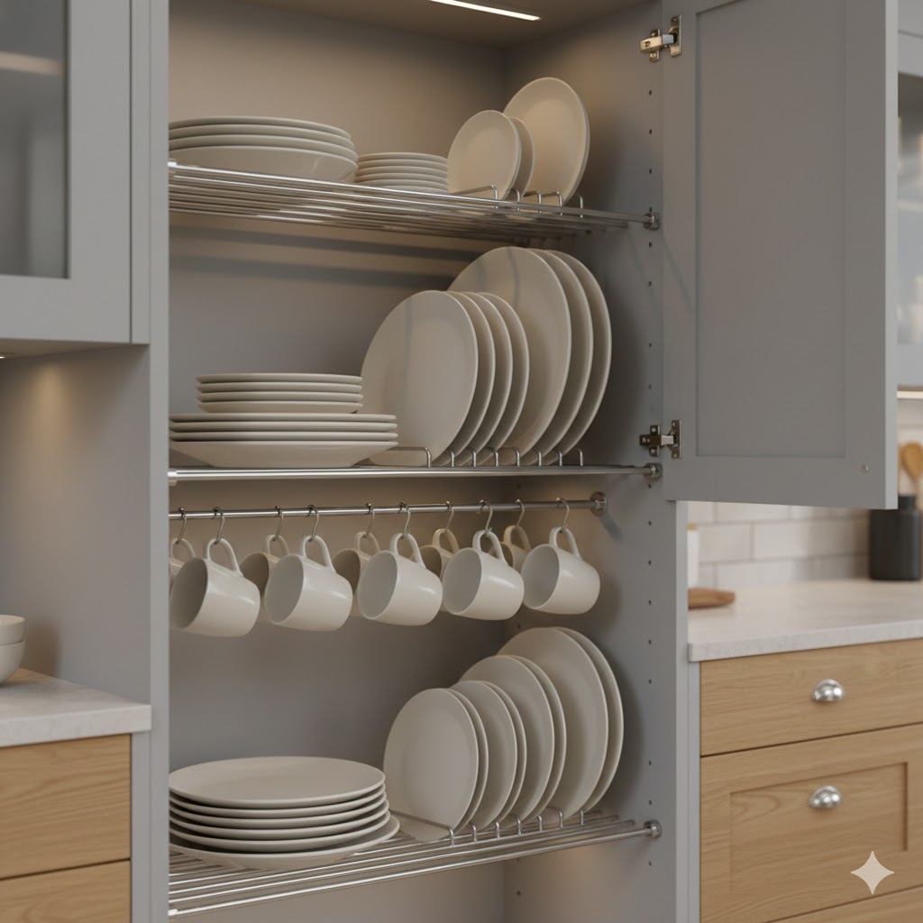 Armário de Louças: como organizar itens em espaços reduzidos