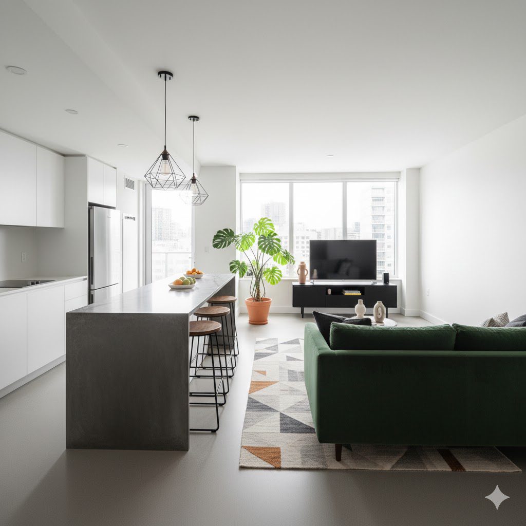 Decoração de Transição: a arte de unir sala e cozinha com fluidez