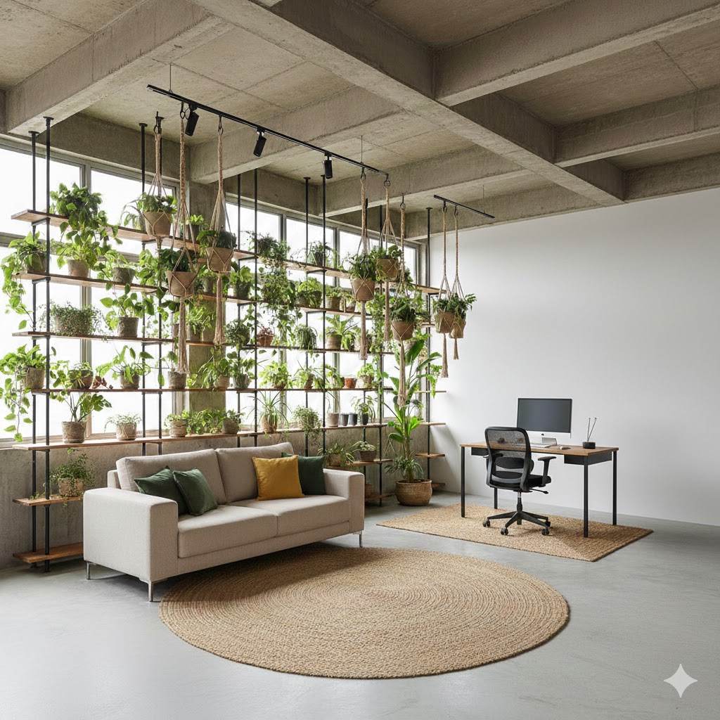 Espaços Híbridos: A revolução do layout fluido e a fusão Boho-Industrial