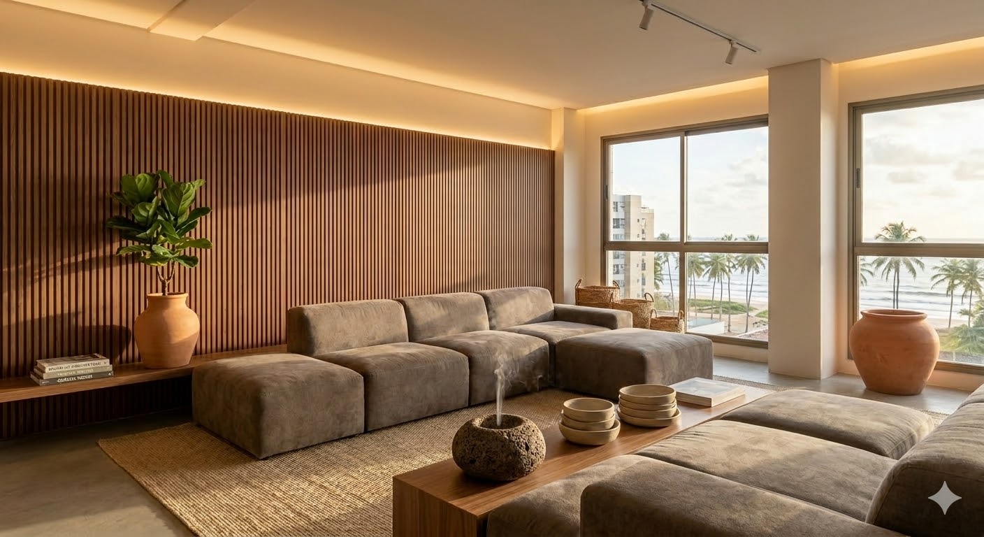 Minimalismo Aquecido: Como unir linhas limpas e aconchego em 2026