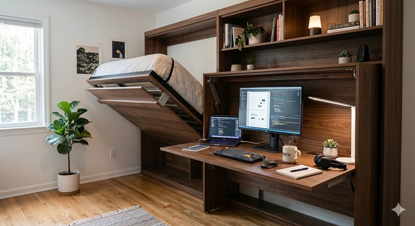 Marcenaria Inteligente: Como fazer um quarto virar escritório em 30 segundos