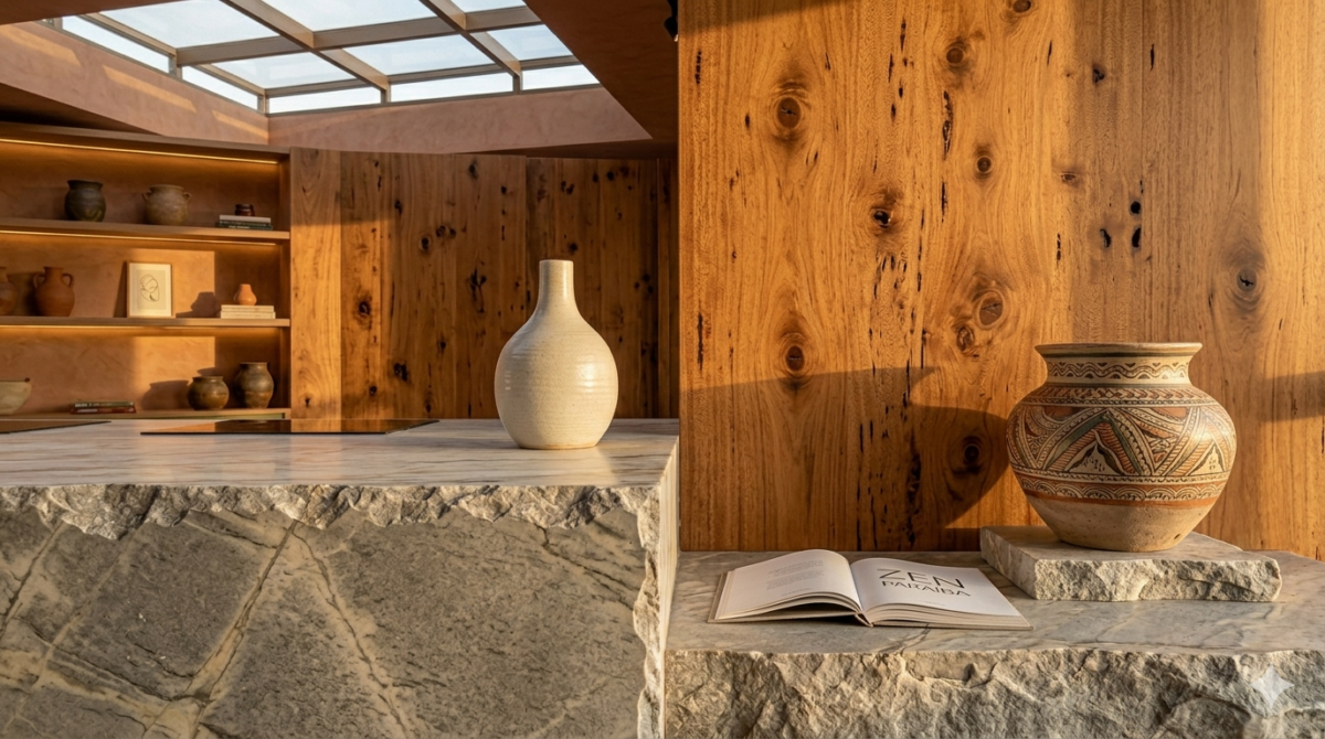 Tendências 2026: Materiais naturais e o fim da perfeição industrial Tendências 2026: Materiais naturais e o fim da perfeição industrial