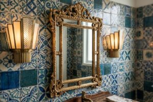 O Espelho Perfeito: Iluminação de bancada para banheiros vintage