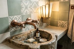 Dourado, Cobre ou Preto? Como escolher metais para banheiros vintage