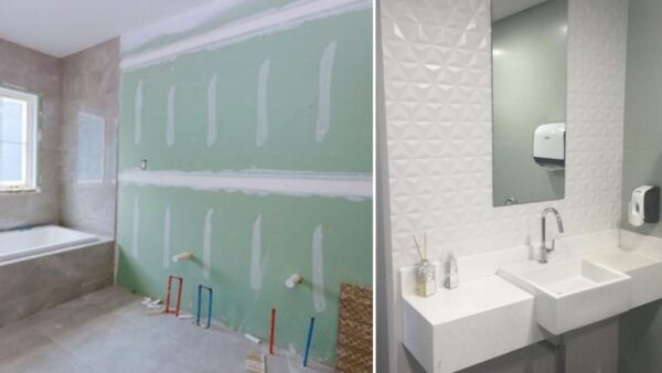 Pode Molhar? Tudo o que você precisa saber sobre o drywall verde em banheiros e cozinhas