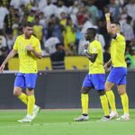 Jogadores do Al-Nassr comemoram gol