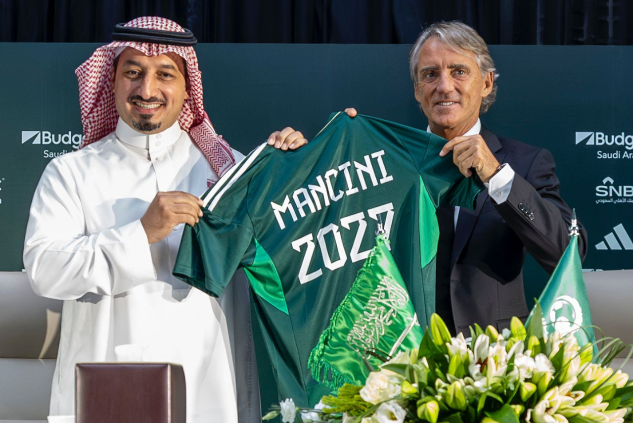 Roberto Mancini vai assumir a Seleção Saudita até 2027 (Foto: Saudi Arabian Football Federation/Divulgação)