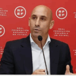 Presidente da RFEF Luis Rubiales em entrevista coletiva