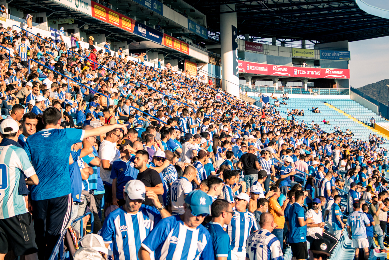 Torcida do Avaí durante jogo no estádio da Ressacada