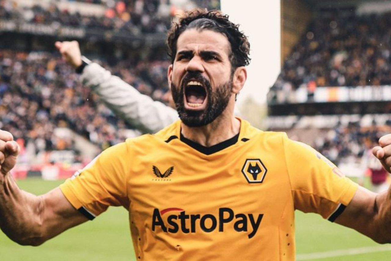 Diego Costa comemora com por seu ex-clube