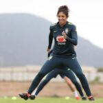 Cristiane em treino da Seleção Brasileira feminina