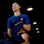 Cristiano Ronaldo em treino da seleção portuguesa