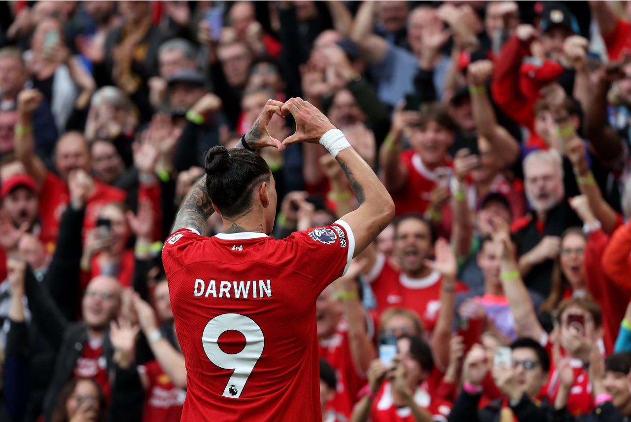 Darwin Núñez marcou seu quatro pelo Liverpool na temporada