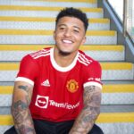Sancho com a camisa do Manchester United