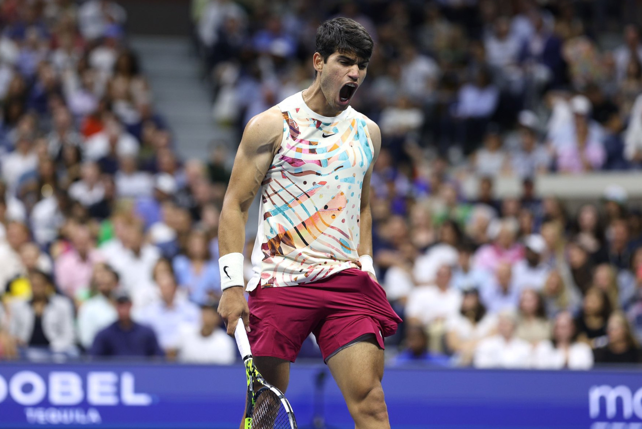 Carlos Alcaraz está nas quartas de final do US Open (Foto: Carlos Alcaraz/Twitter)