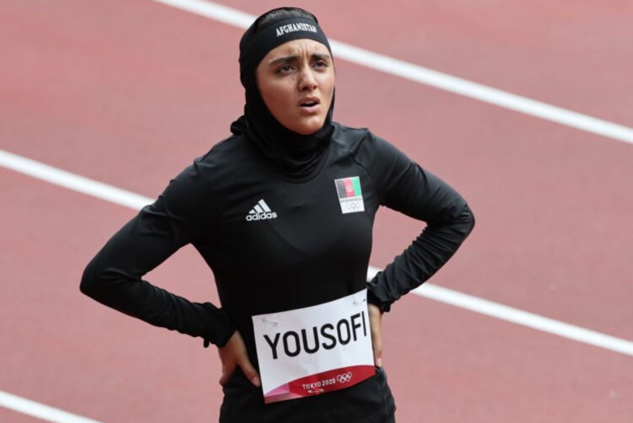 Kimia Yousofi participa dos Jogos Asiáticos representando o Afeganistão (Foto: Giuseppe Cacace/AFP)