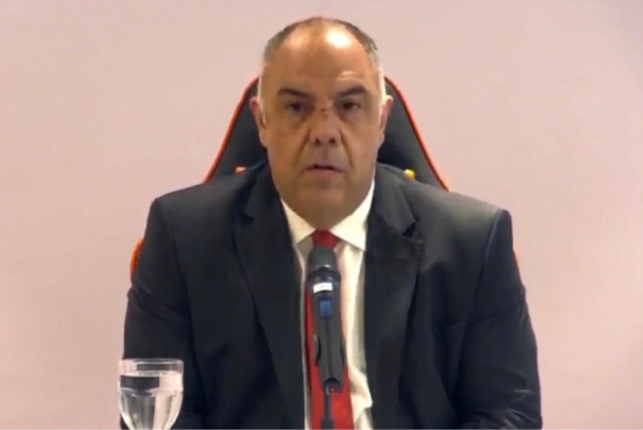 Marcos Braz concedeu entrevista coletiva nesta Quinta (21) (Foto: Twitter/Reprodução)