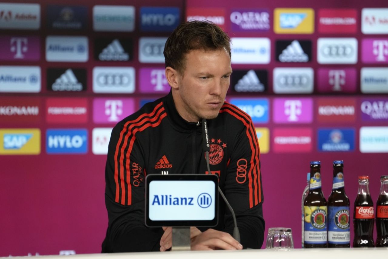 Nagelsmann em entrevista coletiva pelo Bayern de Munique