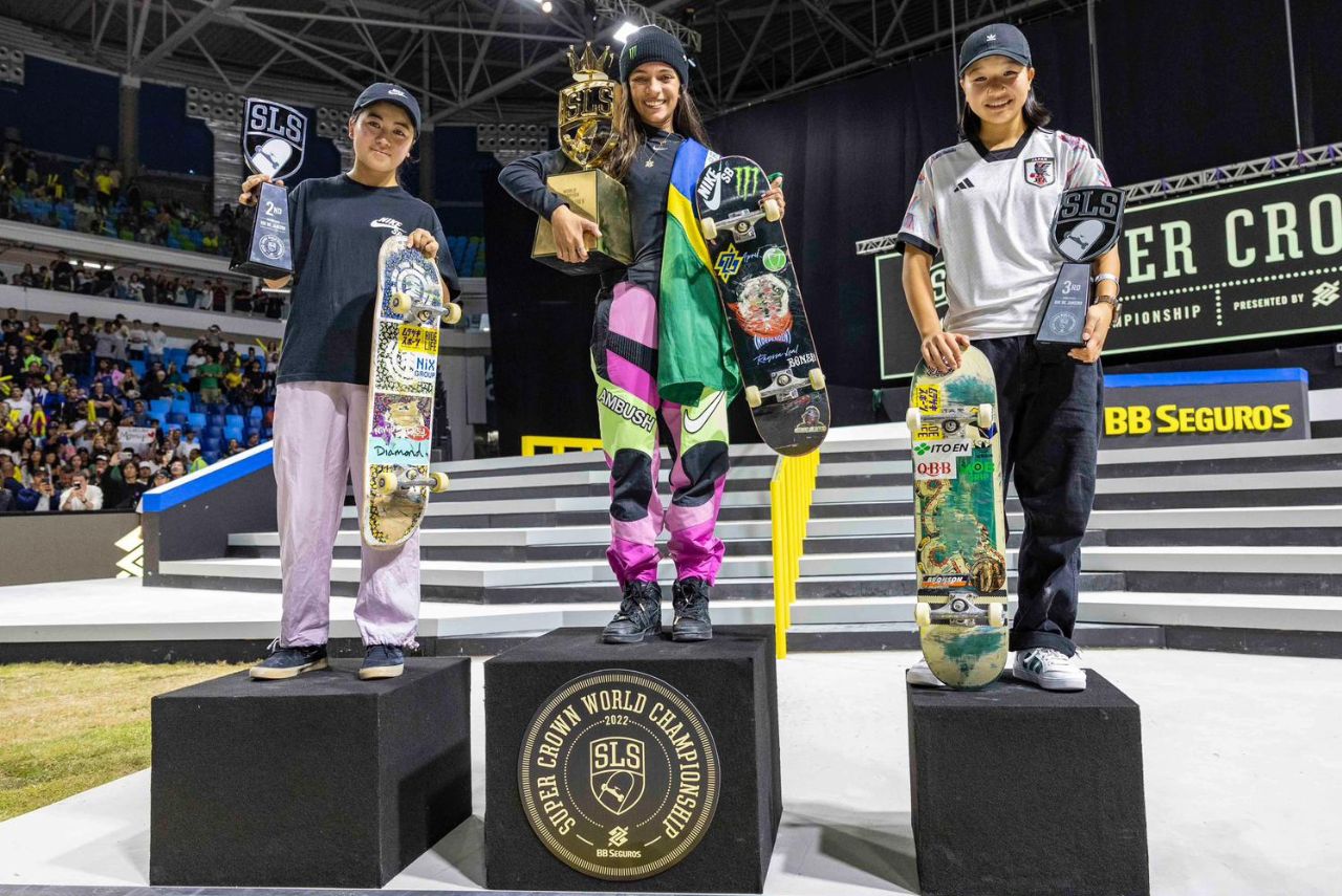 Rayssa Leal foi campeão da Liga Mundial de Skate Street 2022 (Foto: Paulo Macedo/SLS)