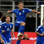 Davide Frattesi marcou dois na vitória da Itália sobre a Ucrânia (Foto: UEFA/Divulgação)