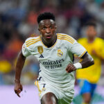 Vini Jr. em campo pelo Real Madrid