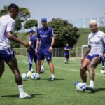 Matheus Pereira treinando no CT do Cruzeiro