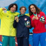 Augusto Akio no pódio do skate no Pan-Americano de 2023