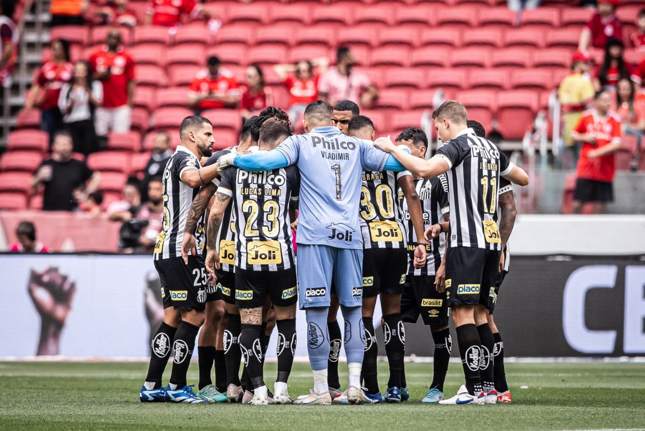 Jogadores do Santos no Beira-Rio