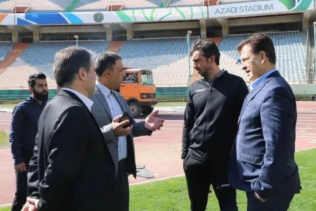 Dirigentes do Nassaji acompanharam melhorias no Estádio Azadi, criticado por Neymar (Foto: FC Nassaji Mazandaran)