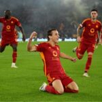 Bove marcou o primeiro na vitória da Roma sobre o Slavia Praga (Foto: UEFA/Divulgação)