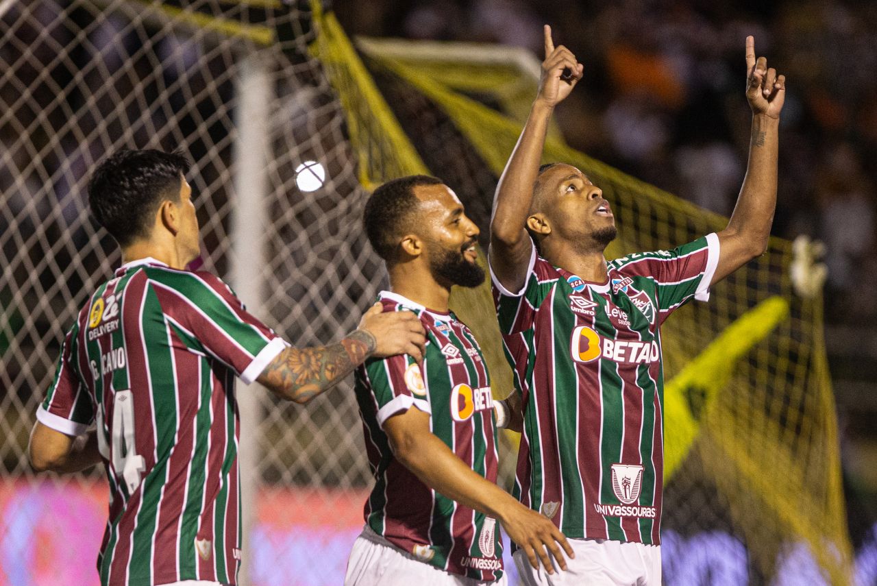 Keno marcou duas vezes na vitória do Fluminense sobre o Goiás (Foto: Marcelo Gonçalves/Fluminense FC)