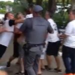 Confusão ocorreu no Parque São Jorge, sede social do Corinthians (Foto: Twitter/Reprodução)
