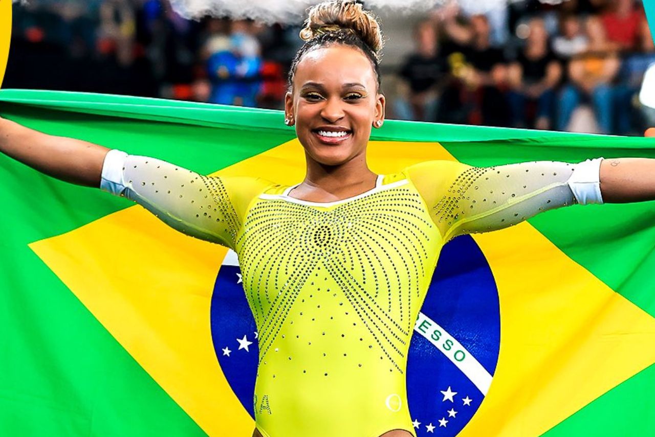 Rebeca Andrade conquistou o ouro no salto feminino do Pan 2023 (Foto: CBG/Divulgação)