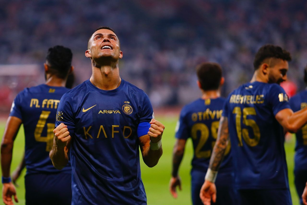Cristiano Ronaldo comemorando mais um gol pelo Al-Nassr