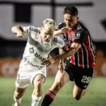 Jogadores de Santos e São Paulo não conseguiram balançar as redes na Vila Belmiro